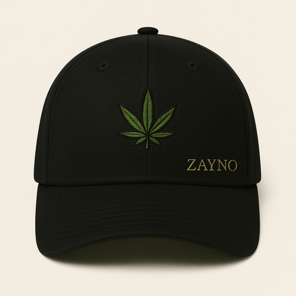 ZAYNO “Leafline” Cap – Midnight Black