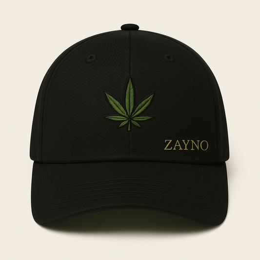 ZAYNO “Leafline” Cap – Midnight Black